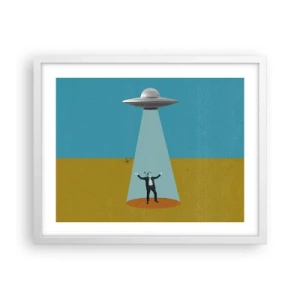 Poster in einem weißen Rahmen - Nahe Begegnung - 50x40 cm