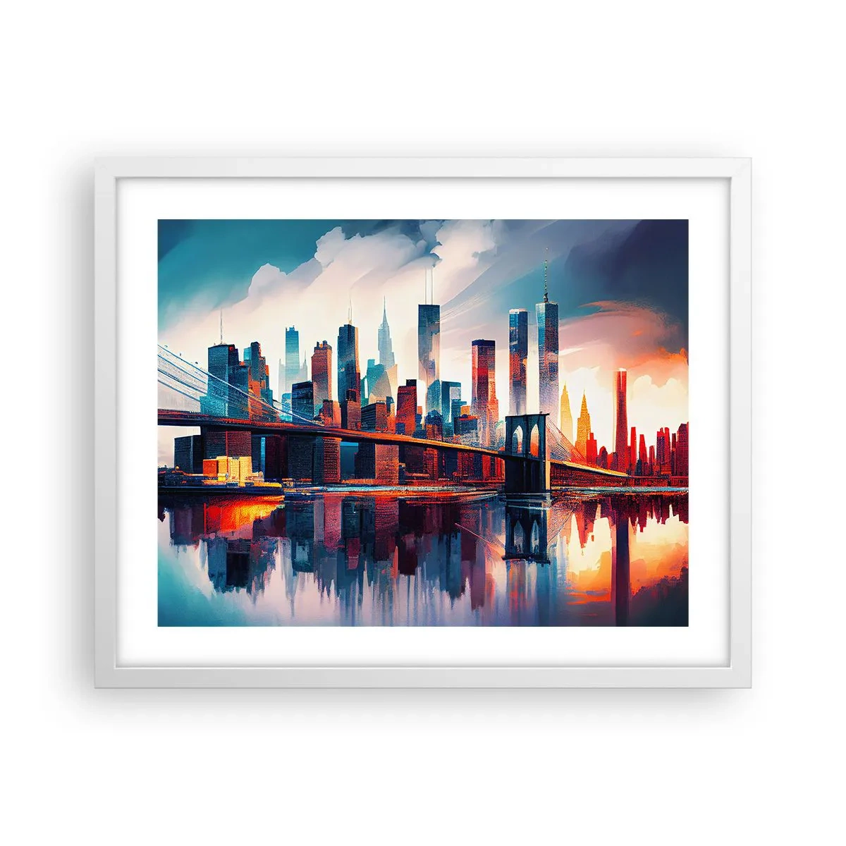 Poster in einem weißen Rahmen - Traumhaftes New York - 50x40 cm
