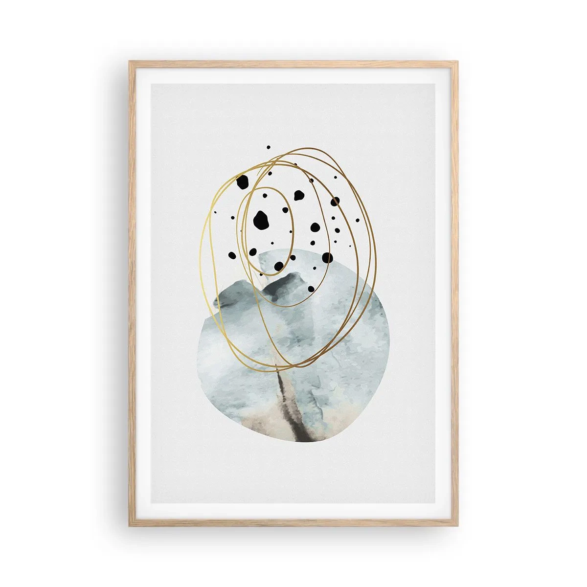 Poster in einem Rahmen aus heller Eiche - Vom Weltraum umarmt - 70x100 cm