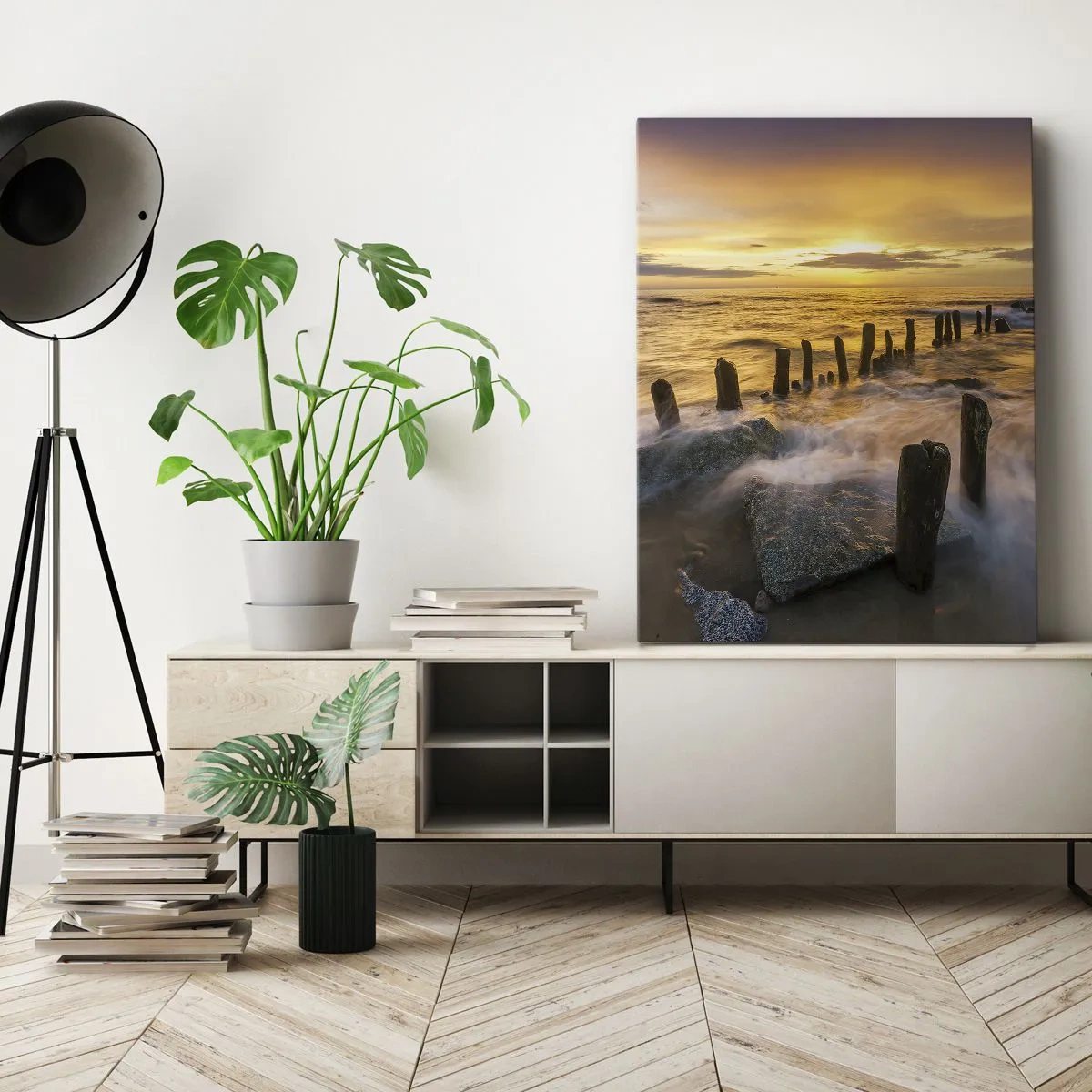 Bild auf Leinwand - Leinwandbild - Die raue Schönheit der Ostsee - 65x120 cm