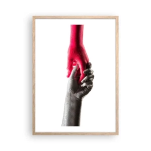 Poster in einem Rahmen aus heller Eiche - Gemeinsam, obwohl anders - 50x70 cm