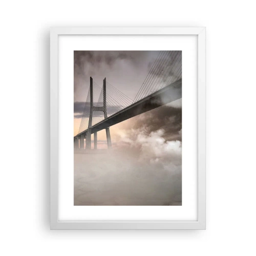 Poster in einem weißen Rahmen - Auf dem Fluss, den es nicht gibt - 30x40 cm