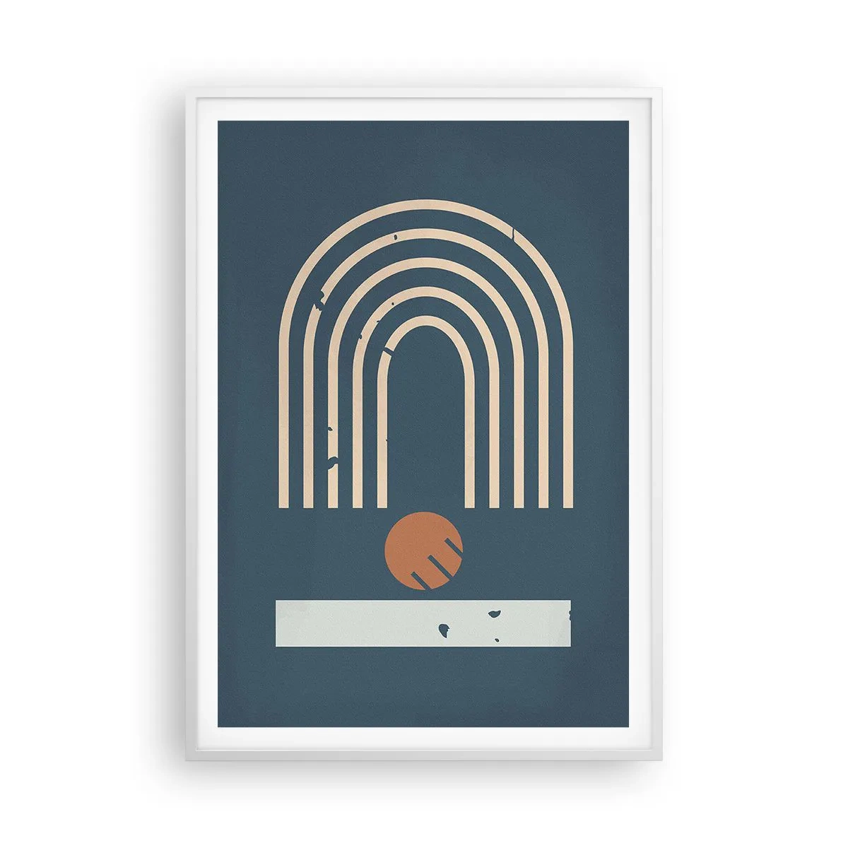 Poster in einem weißen Rahmen - Geometrie auf dem Granatapfel - 70x100 cm