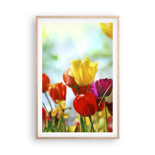 Poster in einem Rahmen aus heller Eiche - Alle Farben der Sonne - 61x91 cm