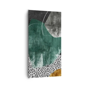 Bild auf Leinwand - Leinwandbild - Bunte Abstraktion mit Blattgold - 65x120 cm