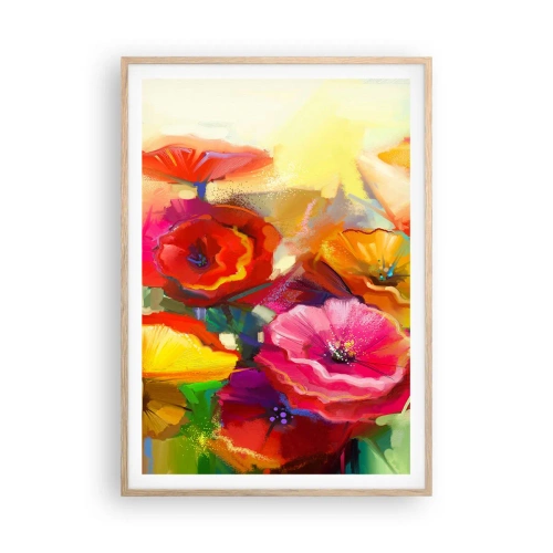 Poster in einem Rahmen aus heller Eiche - Nicht nur rot - 70x100 cm