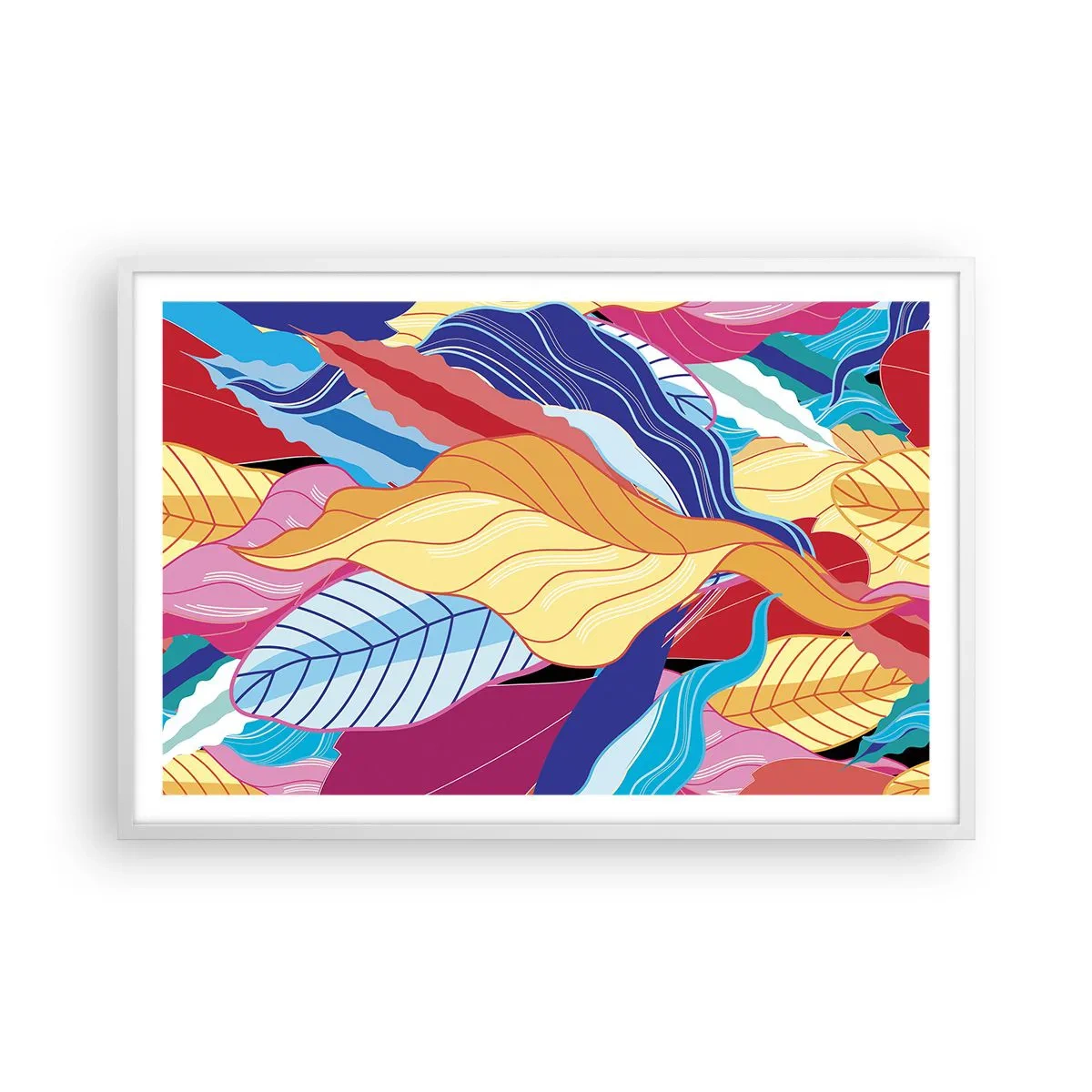 Poster in einem weißen Rahmen - Buntes Durcheinander - 91x61 cm