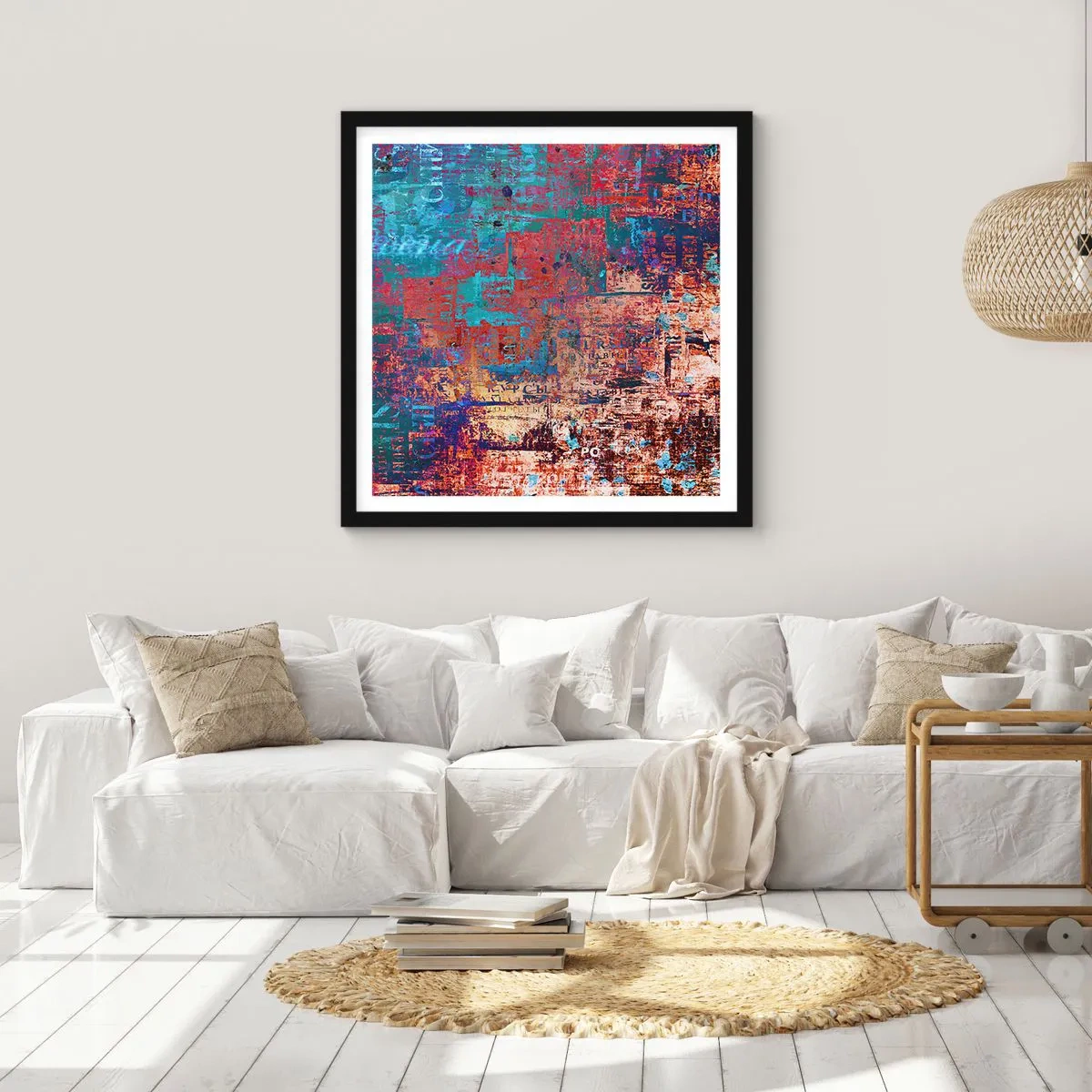 Poster in einem schwarzem Rahmen - Erinnerung und Vergessen - 40x40 cm