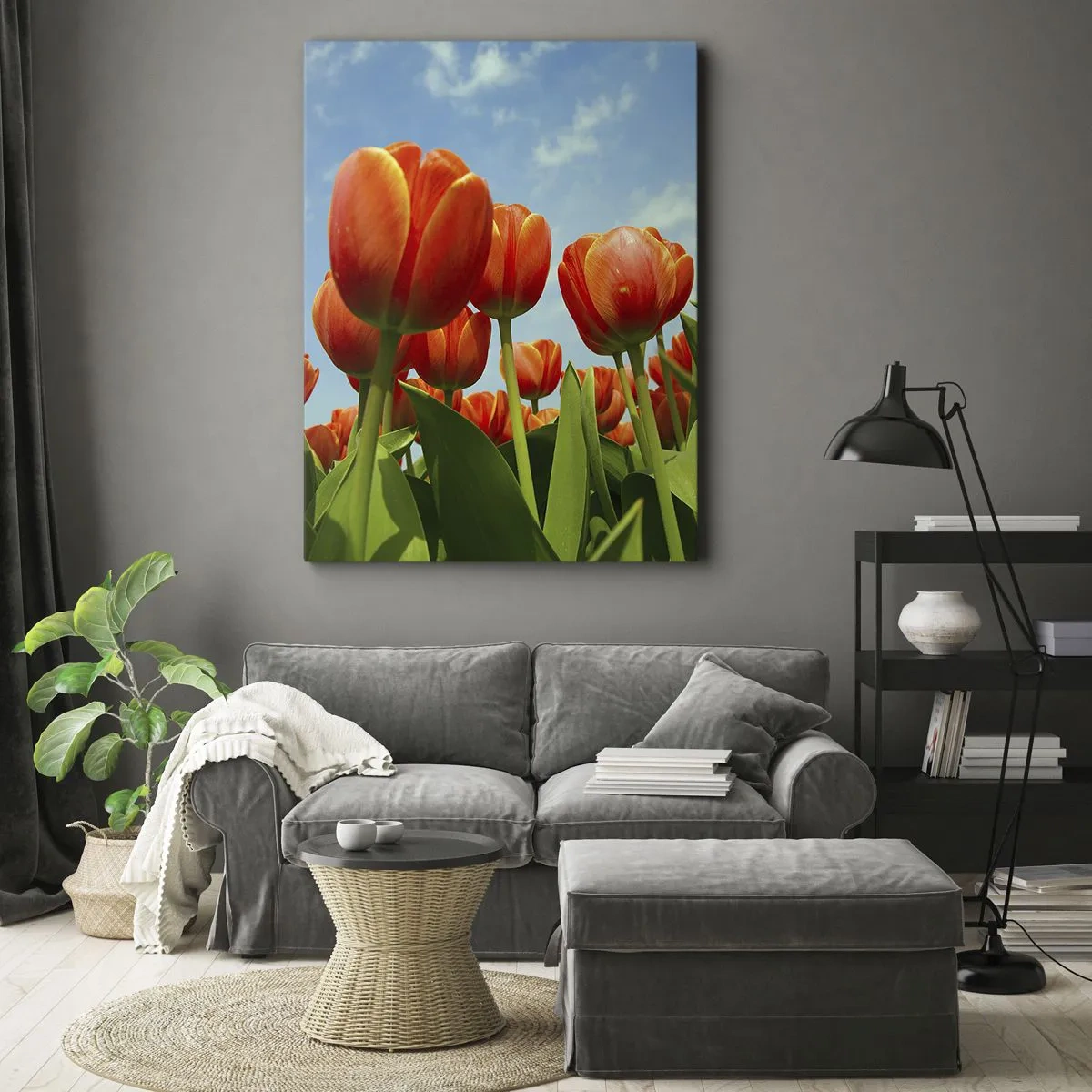 Bild auf Leinwand - Leinwandbild - Außer dem blauen Himmel brauchen sie nichts in ihrem Leben - 45x80 cm