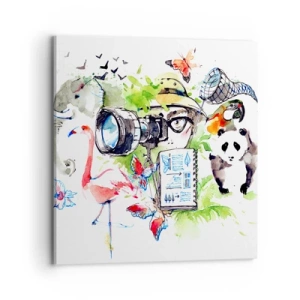 Bild auf Leinwand - Leinwandbild - In der Linse eines Reisenden - 70x70 cm