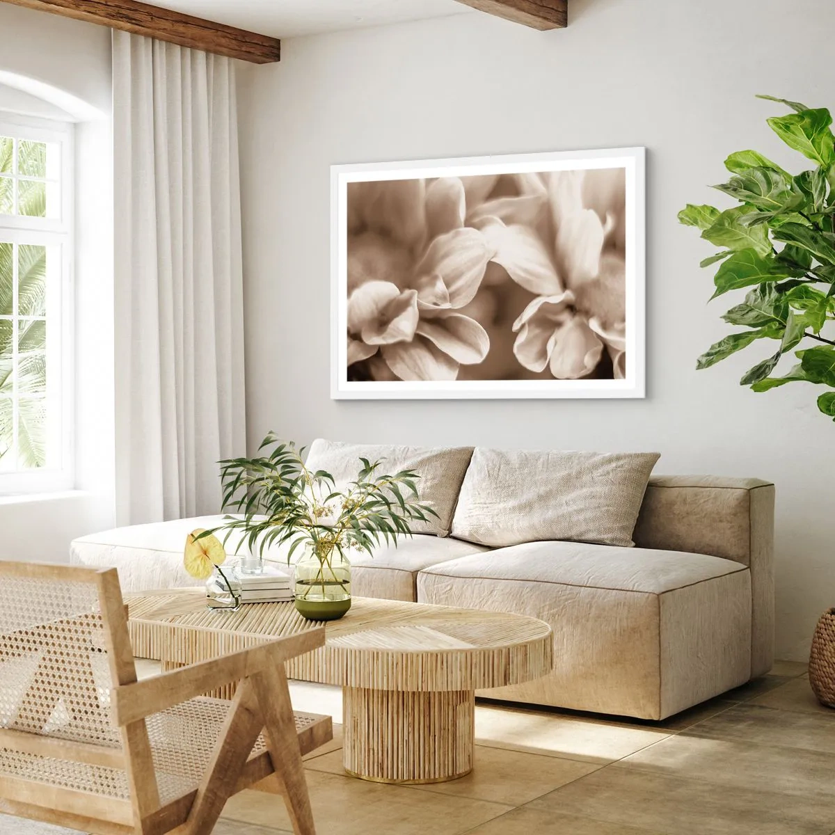 Poster in einem weißen Rahmen - So sanft wie ein Lächeln - 91x61 cm