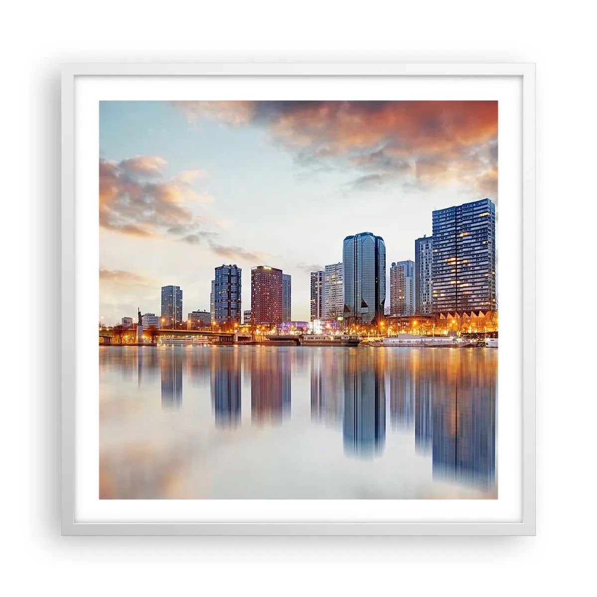 Poster in einem weißen Rahmen - Die monumentale Ruhe von Paris - 60x60 cm