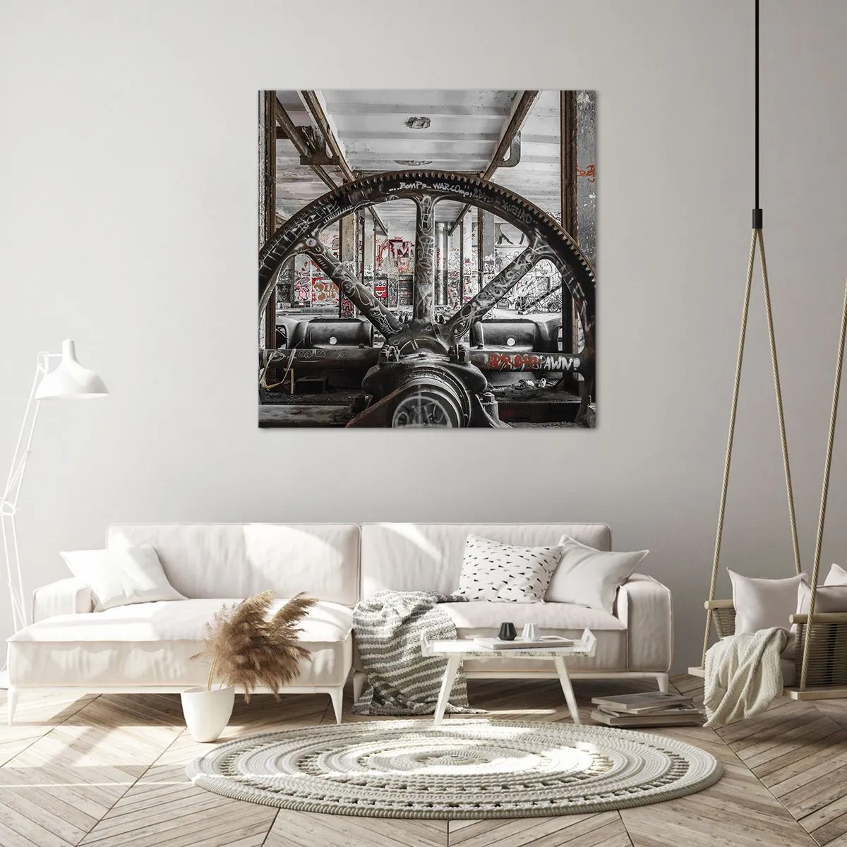 Bild auf Leinwand - Leinwandbild - Das geheime Leben der Fabrik - 40x40 cm