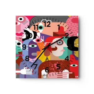 Wanduhr - Glasuhr - Wir sind von Herrn Picasso - 40x40 cm