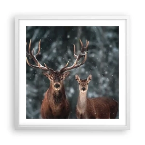 Poster in einem weißen Rahmen - Herr des Waldes mit seiner Frau - 50x50 cm