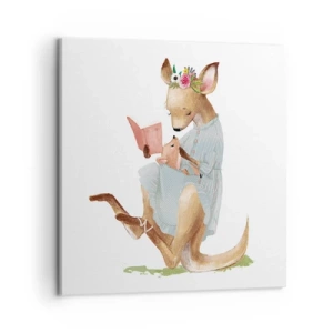 Bild auf Leinwand - Leinwandbild - Lies mir vor Mama - 50x50 cm