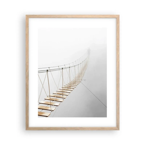 Poster in einem Rahmen aus heller Eiche - Wohin wird es dich führen? - 40x50 cm