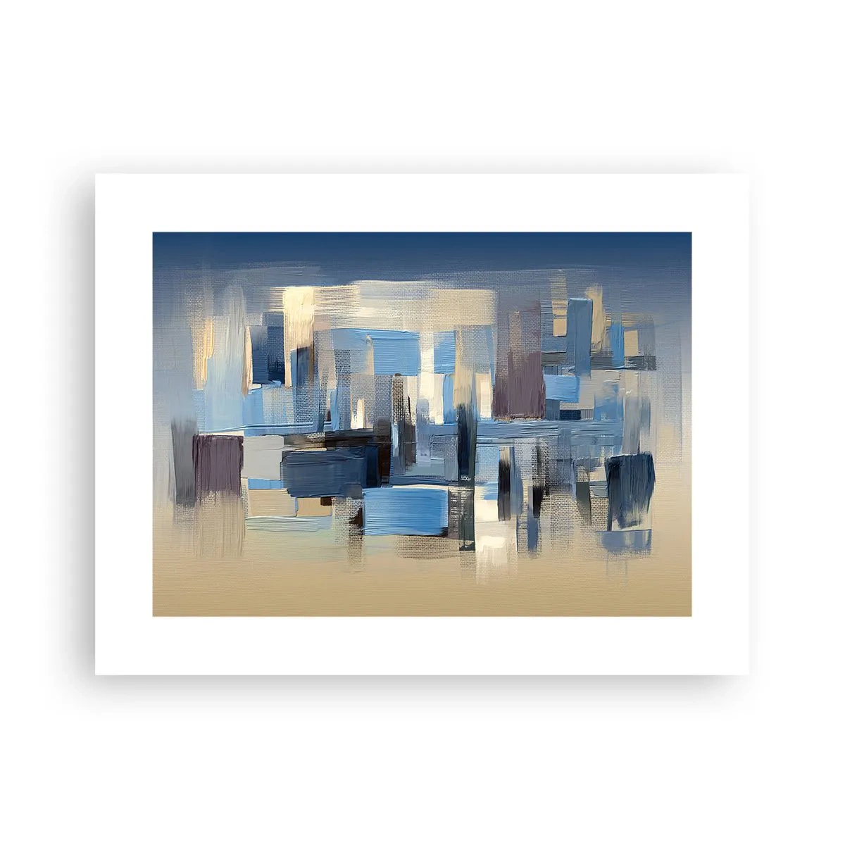 Poster - Blaue Konstruktion - 40x30 cm