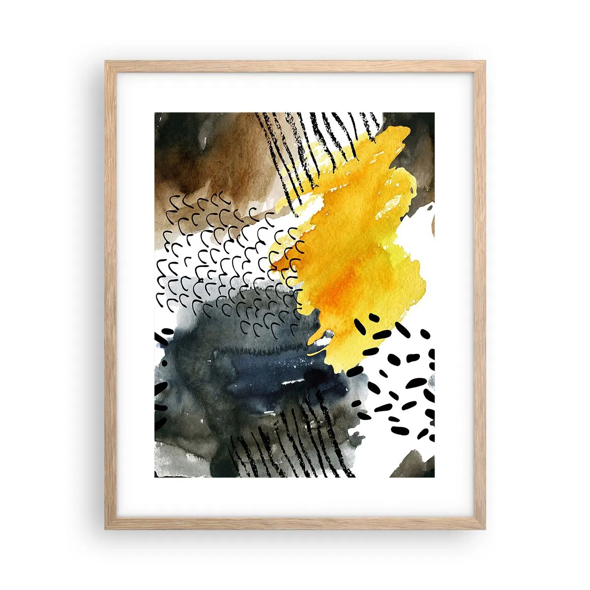 Poster in einem Rahmen aus heller Eiche - Ein Treffen der Elemente der Natur - 40x50 cm