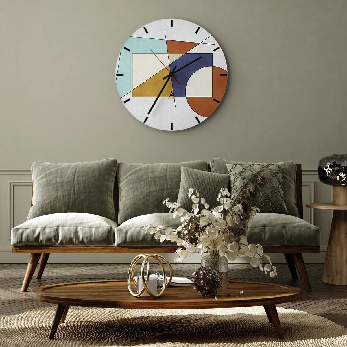 Wanduhr - Glasuhr - Abstraktion: modernistisches Spiel - 40x40 cm