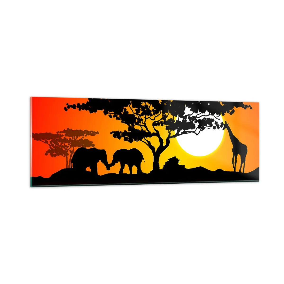 Glasbild - Bild auf glas - Treffen in der Savanne - 90x30 cm