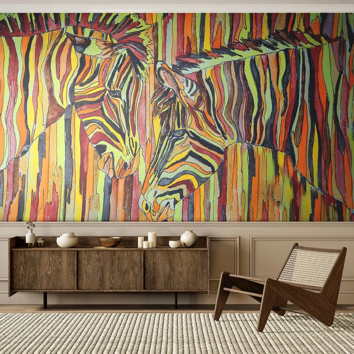Fototapete Premium Canvas - Also du auch... - Abstraktion, Rippen, Stück - 400x280 cm