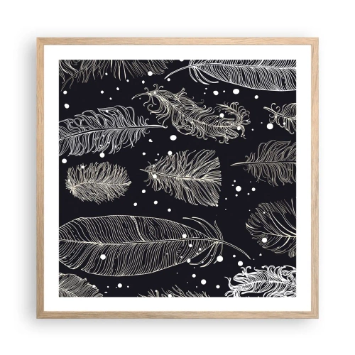 Poster in einem Rahmen aus heller Eiche - Gefiederte Spitze - 60x60 cm