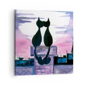 Bild auf Leinwand - Leinwandbild - Rendez-vous unter dem Mond - 60x60 cm