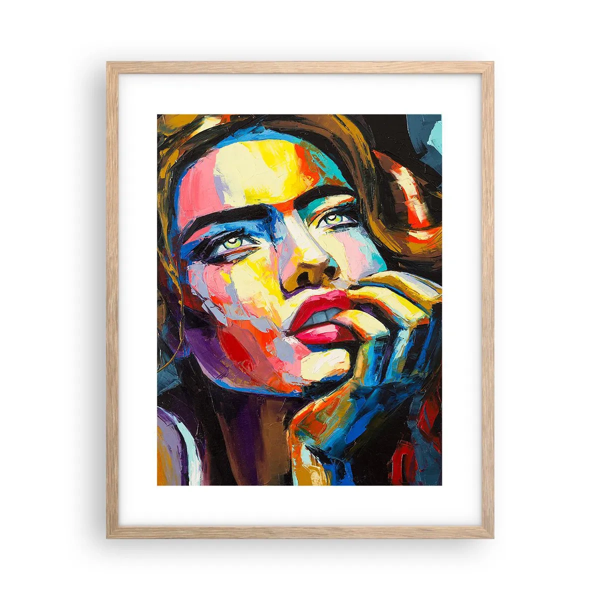 Poster in einem Rahmen aus heller Eiche - Träume fliegen am Himmel wie Vögel - 40x50 cm