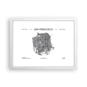 Poster in einem weißen Rahmen - Anatomie von San Francisco - 40x30 cm