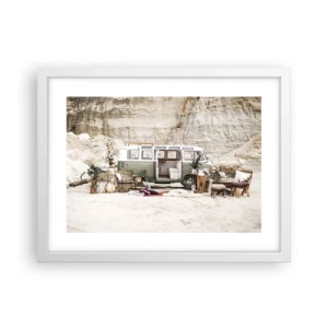 Poster in einem weißen Rahmen - Es ist die Zeit, die Reise zu beginnen - 40x30 cm