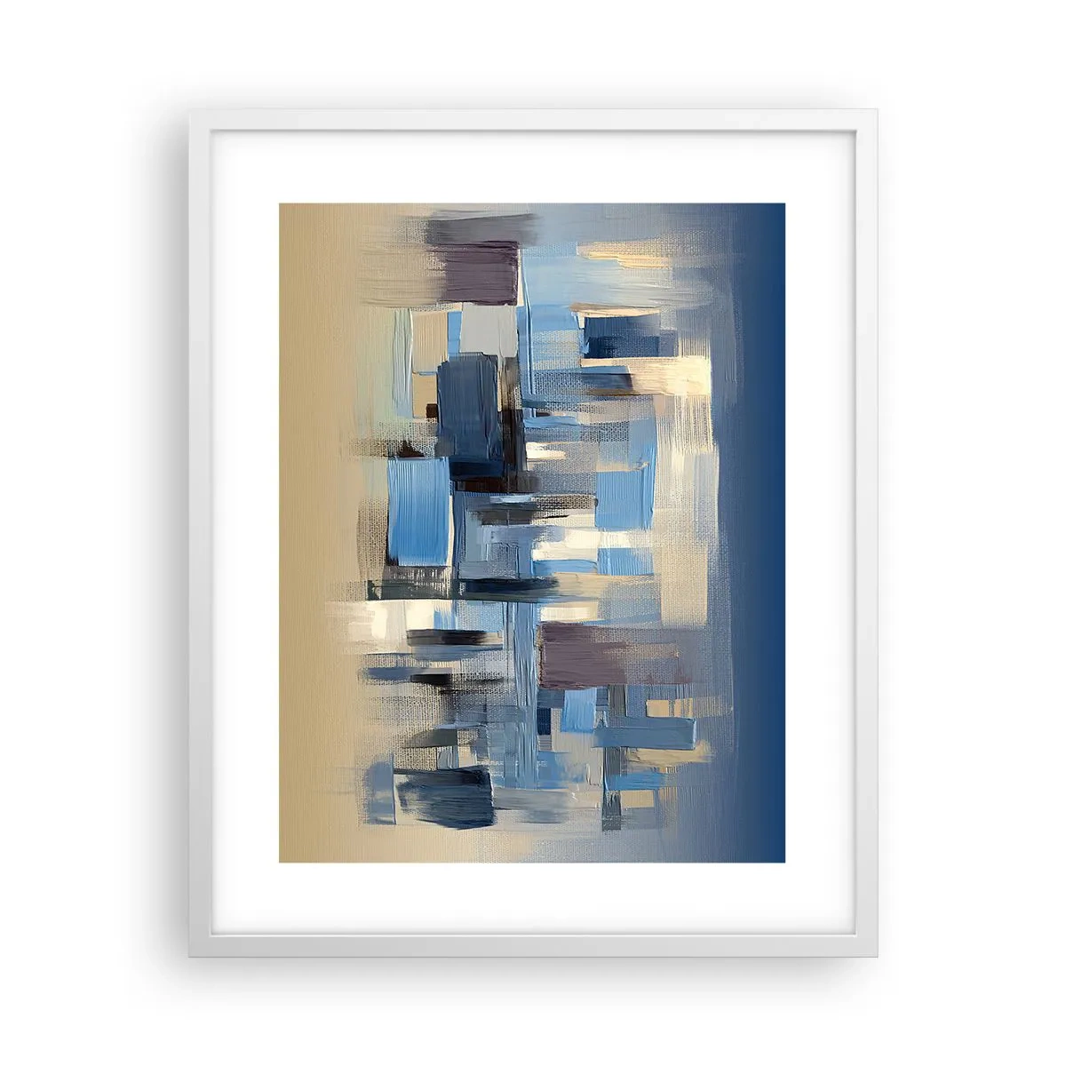 Poster in einem weißen Rahmen - Blaue Konstruktion - 40x50 cm