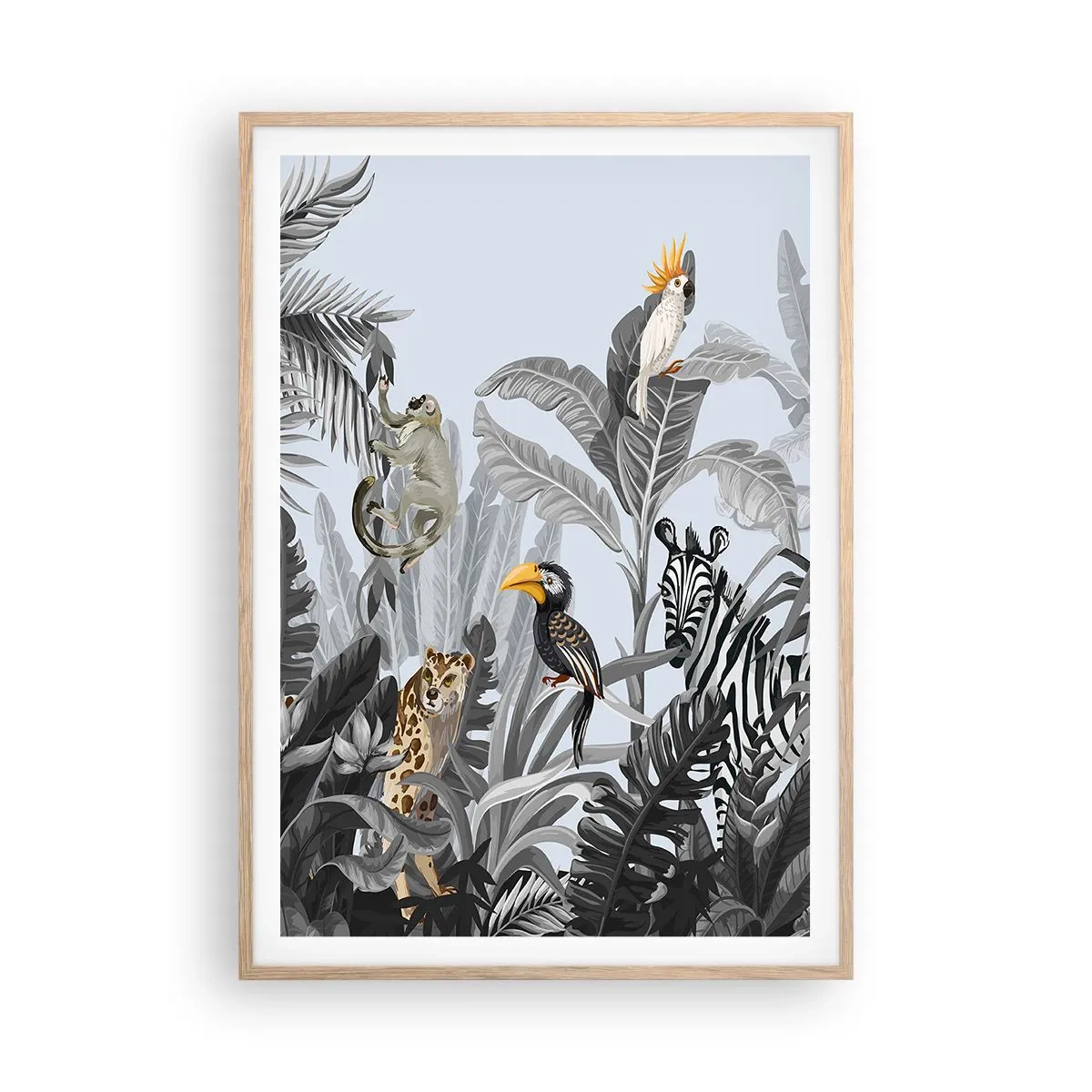 Poster in einem Rahmen aus heller Eiche - Afrikanisches Märchen - 70x100 cm