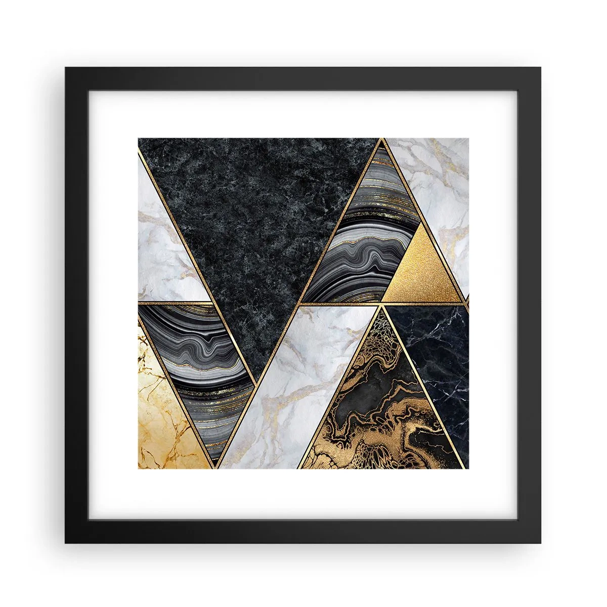 Poster in einem schwarzem Rahmen - Stein um Stein - 30x30 cm