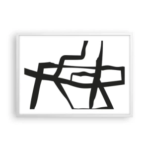 Poster in einem weißen Rahmen - Schwarz-Weiß-Design - 70x50 cm