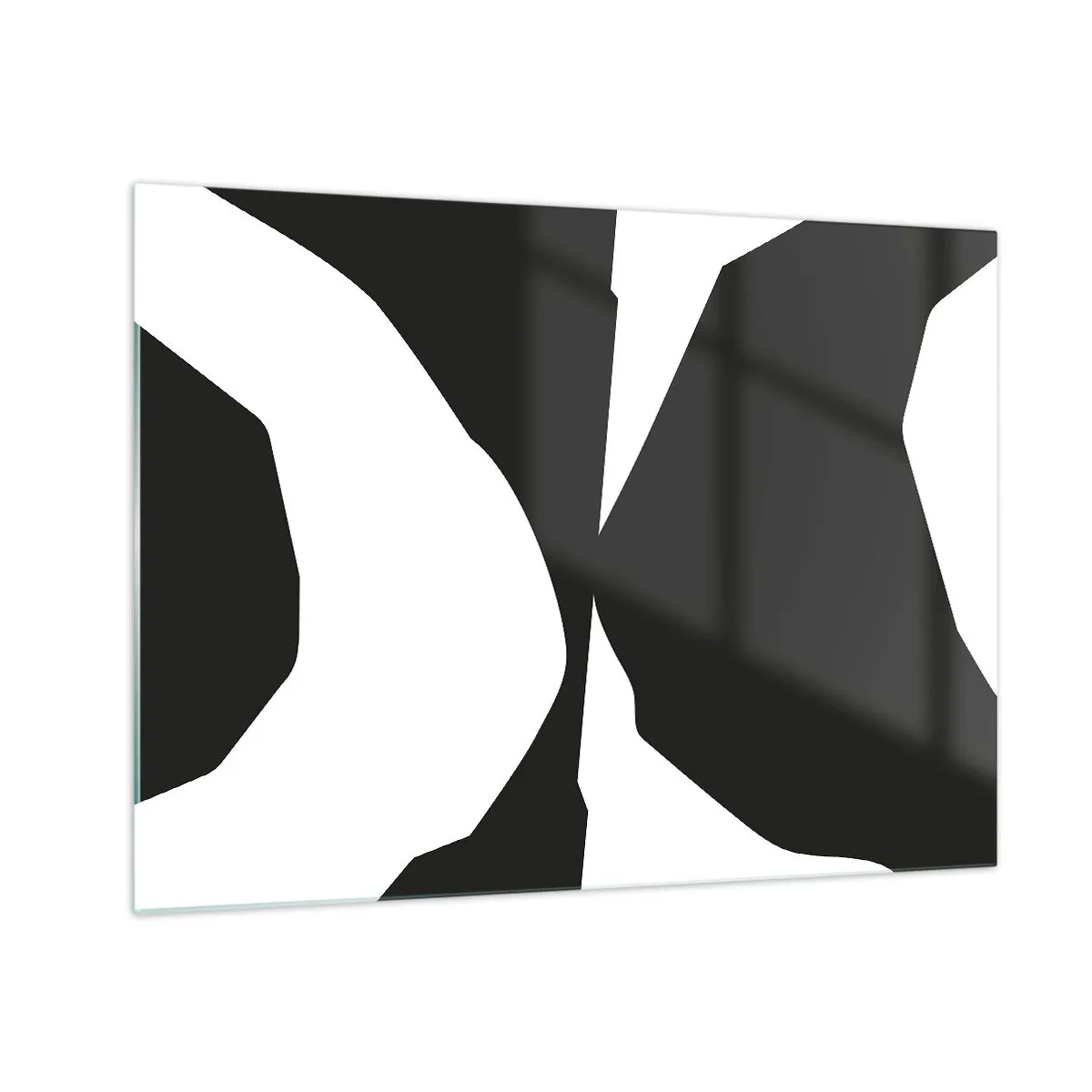 Glasbild - Bild auf glas - Schwarz-weiße grafische Komposition im kontrastierenden Positiv-Negativ-Stil - 70x50cm - Positiv negativ - Moderne Wanddekoration für Wohnzimmer und Schlafzimmer ARTTOR