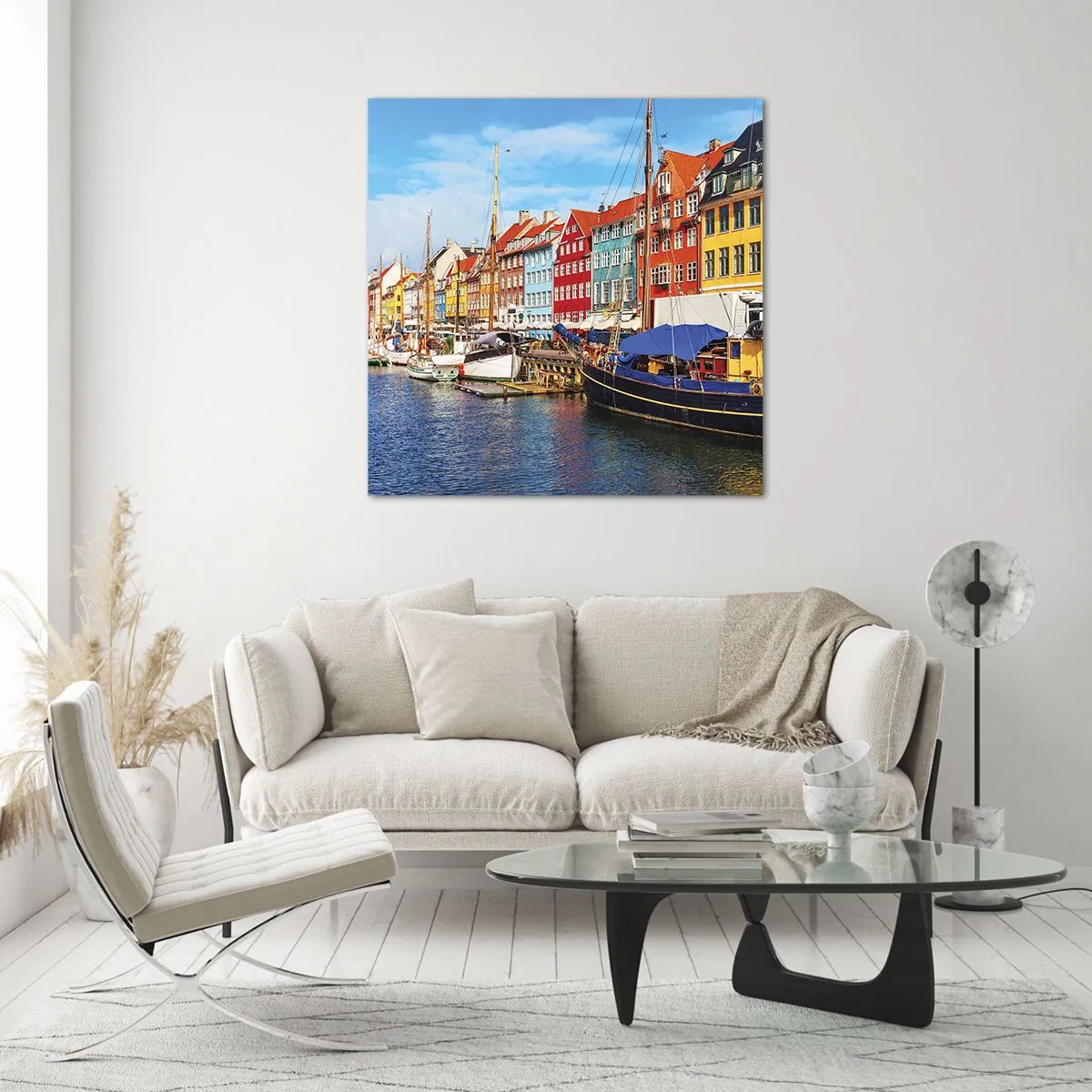 Glasbild - Bild auf glas - Fröhlicher Kai - 30x30 cm