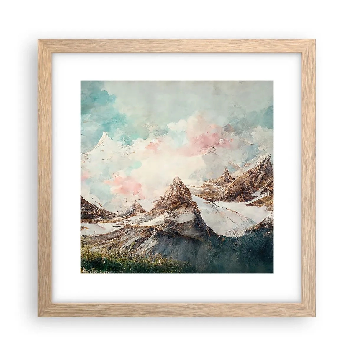 Poster in einem Rahmen aus heller Eiche - Felsklingen - 30x30 cm