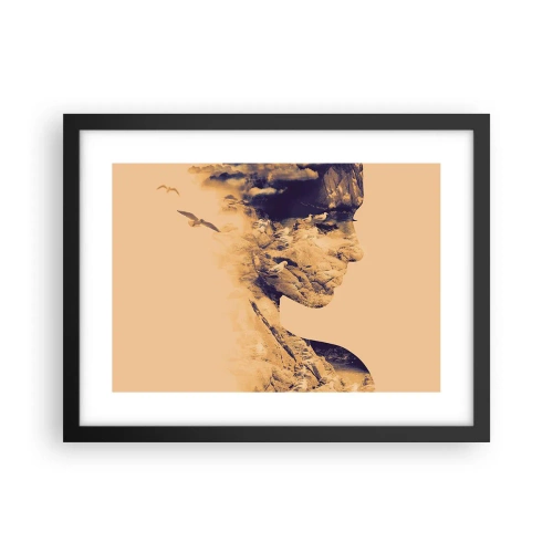 Poster in einem schwarzem Rahmen - Von Natur aus schön - 40x30 cm