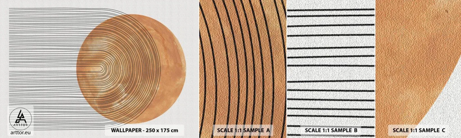 Fototapetenmuster Standard Eco - SonnenKomposition - Boho, Sonne, Minimalismus - 100x30 cm