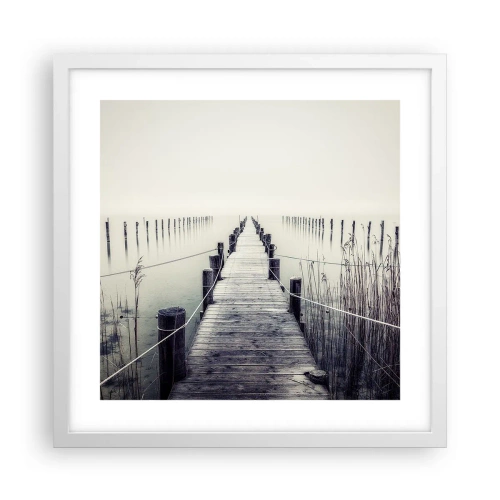 Poster in einem weißen Rahmen - Tauchen Sie in Ruhe ein - 40x40 cm
