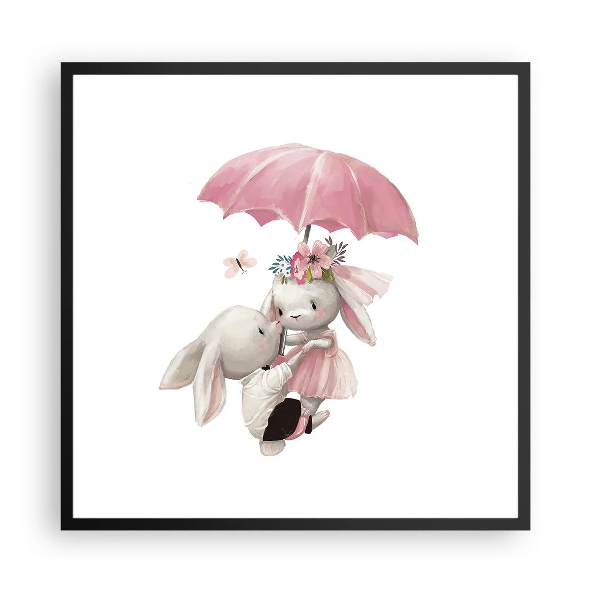 Poster in einem schwarzem Rahmen - Das ist eben Liebe - 60x60 cm