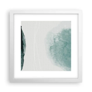 Poster in einem weißen Rahmen - Begegnung mit Nebel - 30x30 cm