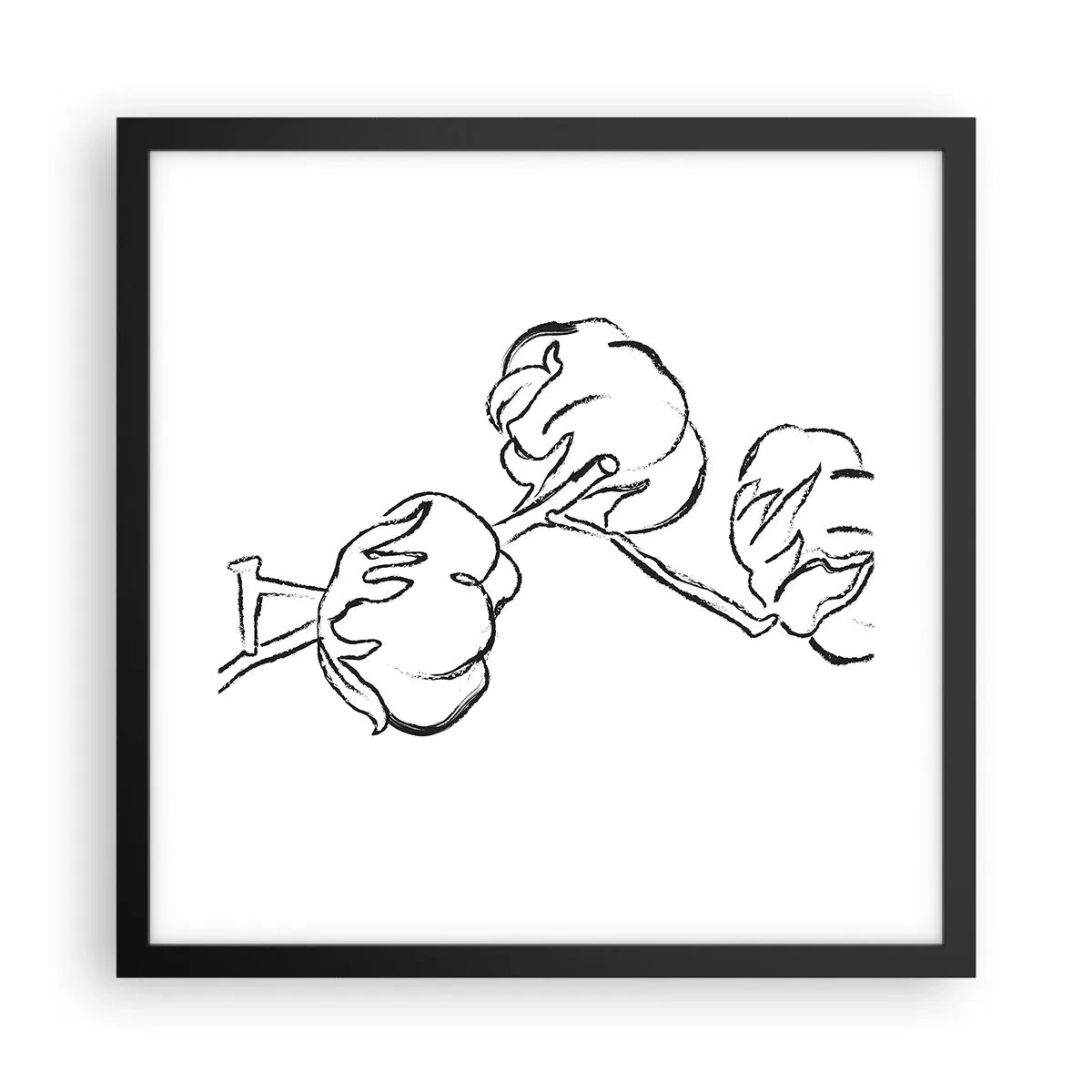 Poster in einem schwarzem Rahmen - Baumwolldaunen - 40x40 cm