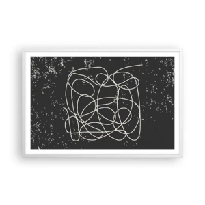 Poster in einem weißen Rahmen - Wandernde, umherschweifende Gedanken - 91x61 cm