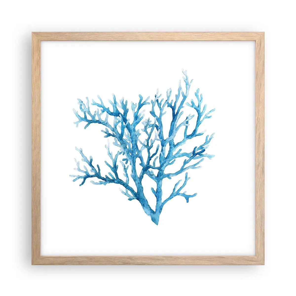 Poster in einem Rahmen aus heller Eiche - Nautisches Filigran - 40x40 cm