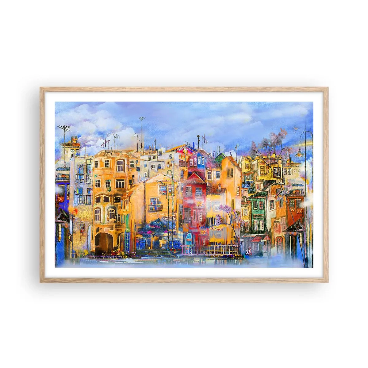 Poster in einem Rahmen aus heller Eiche - Wir sind zusammen - 91x61 cm