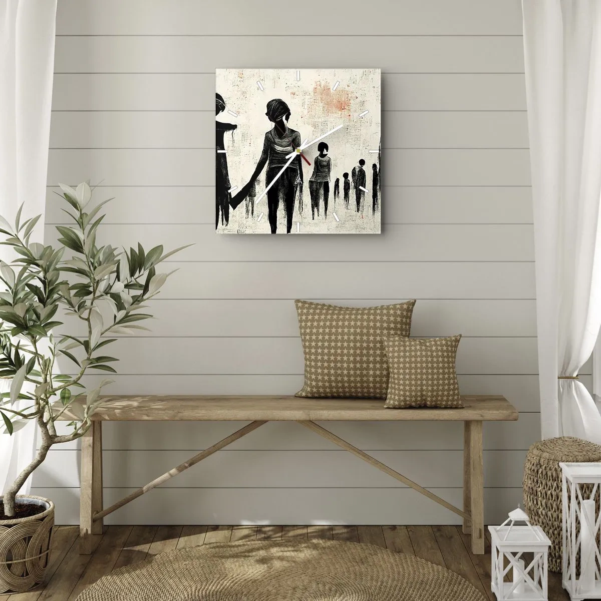 Wanduhr - Glasuhr - Gegen die Einsamkeit - 30x30 cm