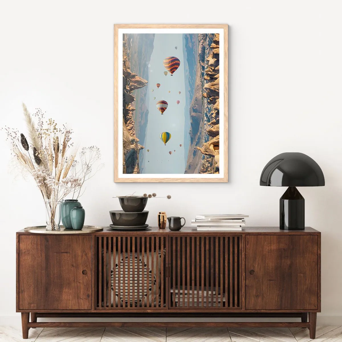 Poster in einem Rahmen aus heller Eiche - Hier ist alles möglich - 40x50 cm