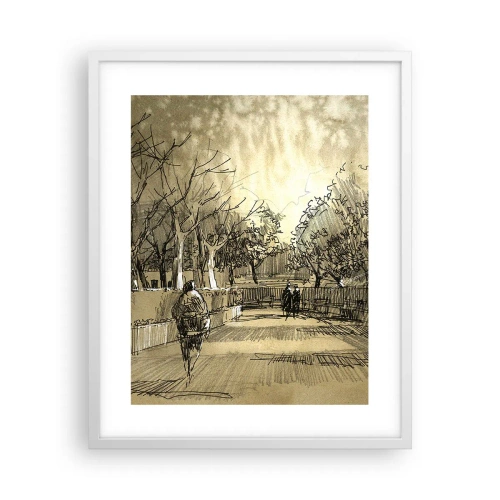 Poster in einem weißen Rahmen - Ein Moment mit einer Feder angehalten - 40x50 cm